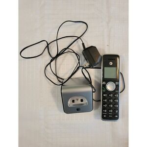 AT&T DECT 6.0 Cordless Expansion Handset with Charging Base Silver Black